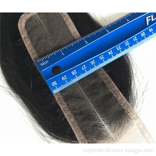 Brazilian Straight Hair Lace Closure Virgin Human Hair 2*6 Middle Part Swiss Lace Closure 10-20 Inch Natural Color
